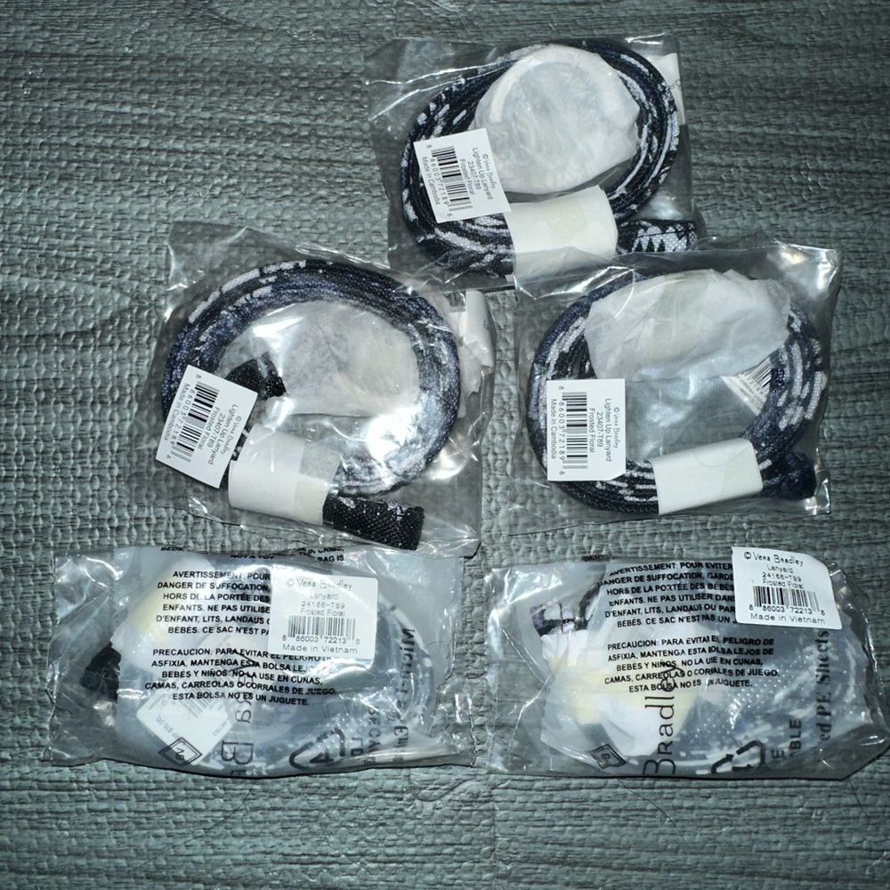 5 Vera Bradley Lanyards NWT